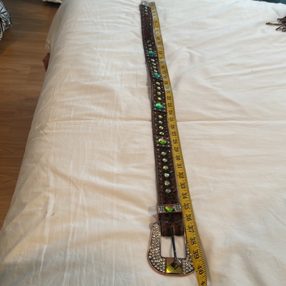 Leopard Print Rhinestone Belt
